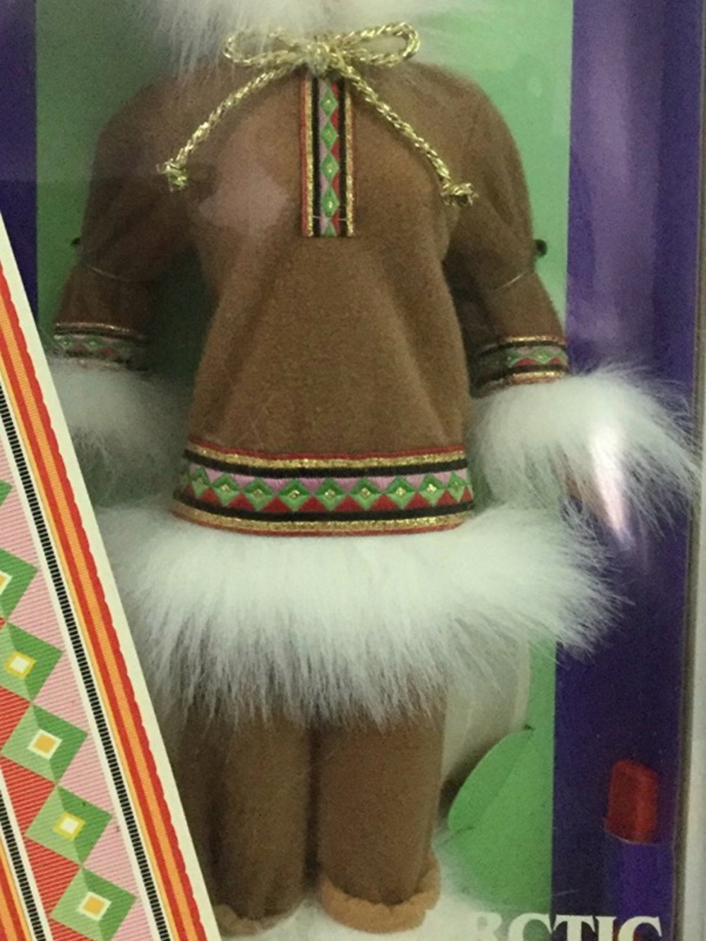 Barbie Brown and White Faux Fur Trim Winter Costume